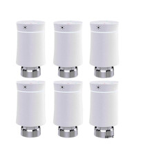(6pcs White) Thermostat Radiator Actuator Valve Smart Programmable TRV Temperature Controller Alexa Voice Control