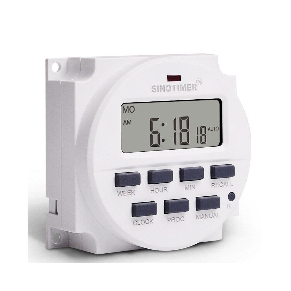 LCD Digital 12V DC/AC 1.6 inch Timer Electric Controller 7 Days Programmable Time Switch Built-in UL listed Relay