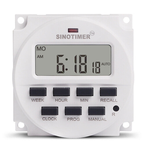 LCD Digital 12V DC/AC 1.6 inch Timer Electric Controller 7 Days Programmable Time Switch Built-in UL listed Relay 1