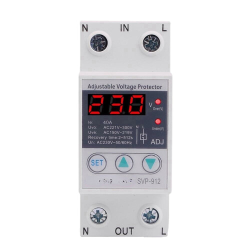 (80A) Automatic Reconnect House Surge Protector 40A 63A 80A DIN Rail Adjustable Protection Relay 1