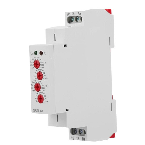 (AC/DC12-240V, S2) Mini Timer Relay Asymmetric Cycle Timer ON/OFF Repeat Cycle Time Relay,230V AC/DC 12-240V 2