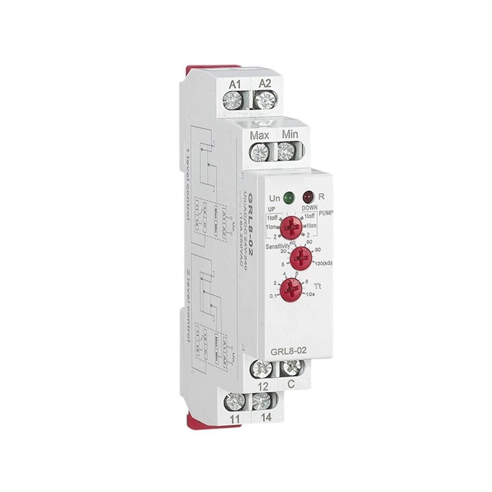 (GRL8-02) Water Level Controller 2 Level Mode Relay Liquid Monitoring Relay,AC/DC 24-240V