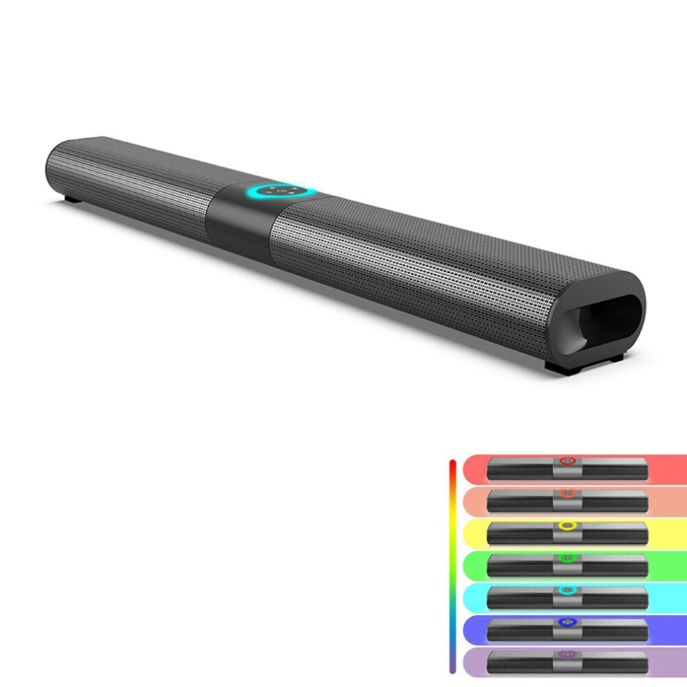 Wireless Bluetooth 5.0 Speaker Sound Bar Subwoofer Stereo LED Flashlight RGB Speaker Home Theater Surround Soundbar with Remote Control