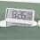 (White) LCD Digital Wall Clock with Temperature, Humidity, and Time Display - Battery Powered Desktop Clock 9
