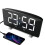 (White) LED Digital Alarm Clock with Mirror, USB Charging, Adjustable Brightness, 10 Music Options, and Memory Function 2