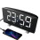 (White) LED Digital Alarm Clock with Mirror, USB Charging, Adjustable Brightness, 10 Music Options, and Memory Function 17