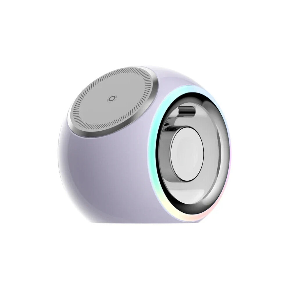 (Purple) 15W Rgb Wireless Charger Stand: Fast Charging For Iphone 15/14/13, Samsung S24, Apple Watch, Airpods Purple 1138392718698