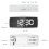 (White, Digital) USB-Rechargeable LED Mirror Digital Alarm Clock with Snooze Mode 5