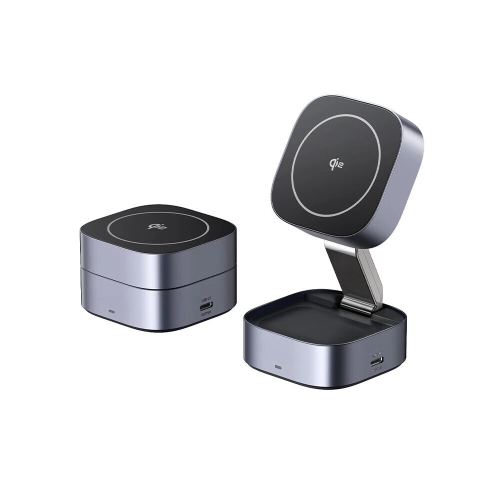 15W 2-in-1 Magnetic Wireless Charger Stand for iPhone, Samsung, Civi, Pura, AirPods & Apple Watch