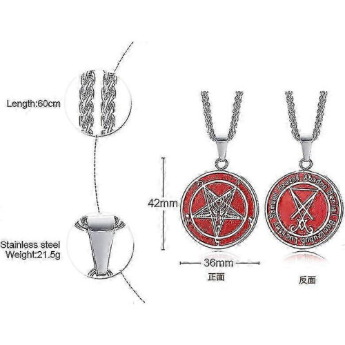Satanic Kings Chain (rolo chain, Style D) MEALGUET Satanic Necklace Sigil of Lucifer ...