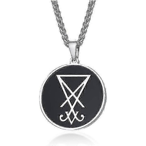 Lucifer Rava Chain (curb chain, Style E) MEALGUET Satanic Necklace Sigil of Lucifer ...