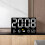 (White light) Large Digital Wall Clock with LED Display, Remote Control, Auto Brightness, Temperature, Humidity, Date, Week, 12/24H 4
