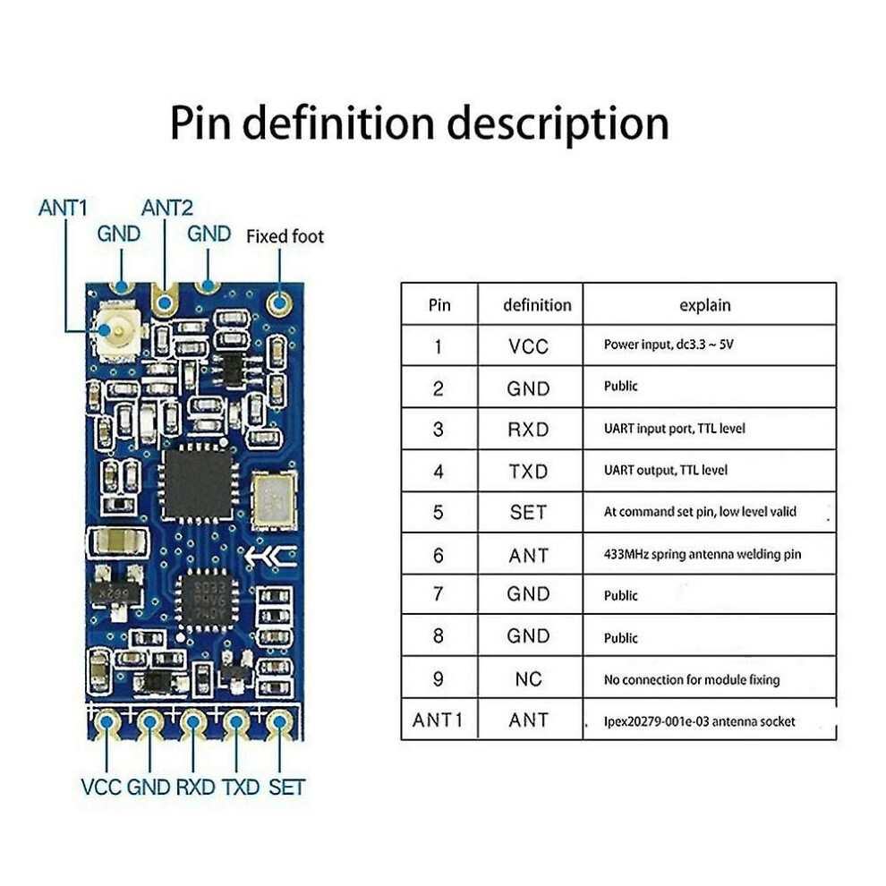 Hc-12 433mhz Si4463 Wireless Serial Port Module 1000m Replace Bluetooth Hc12