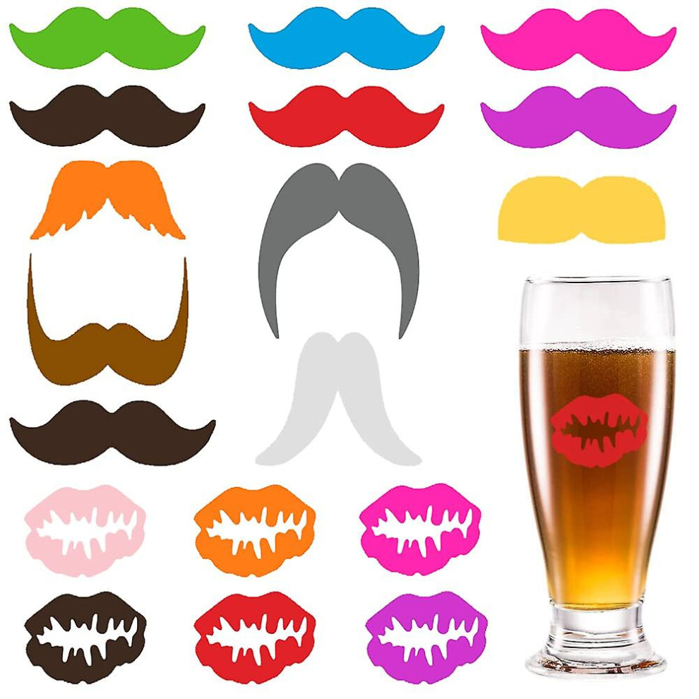 Cup Markers,18 Pcs Silicone Wine Glass Markers Glass Tags Bottle Markers Reusable Glass Identifiers