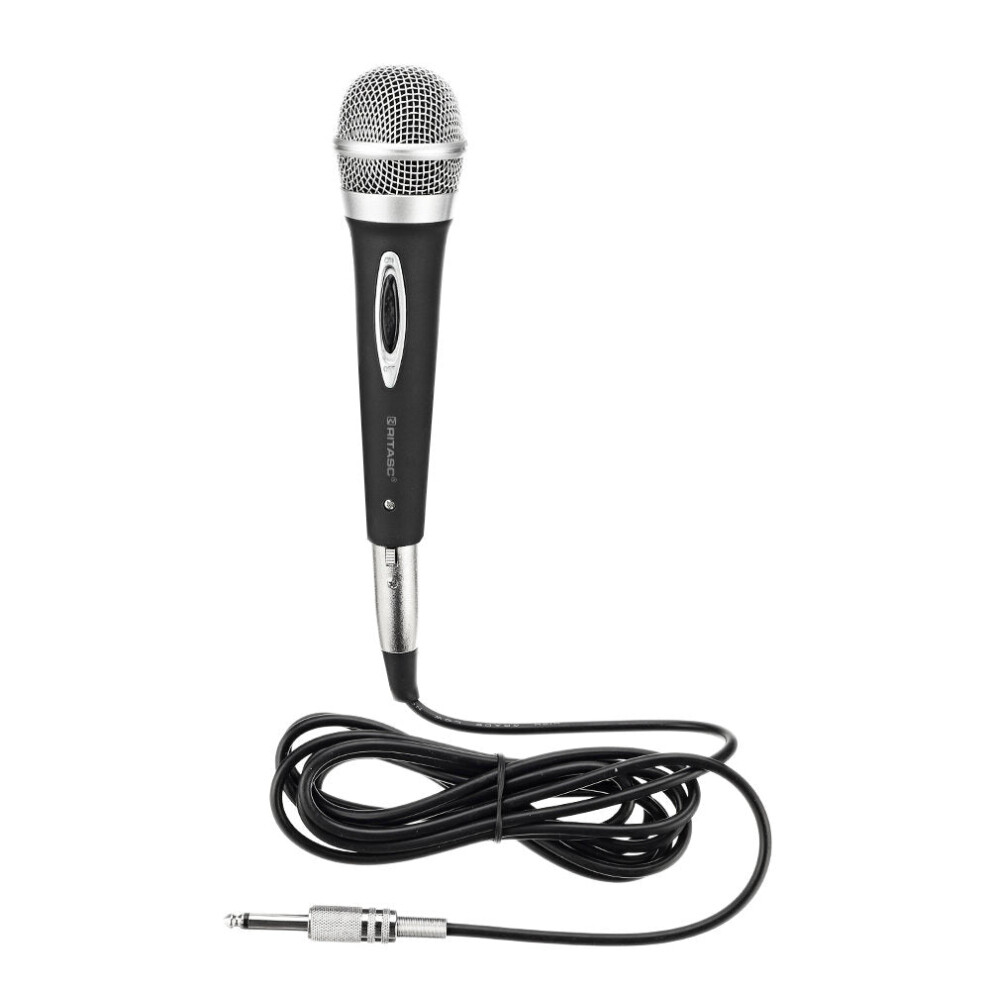 (Black) Moving Coil Wired Microphone for Conference Teaching Karaoke