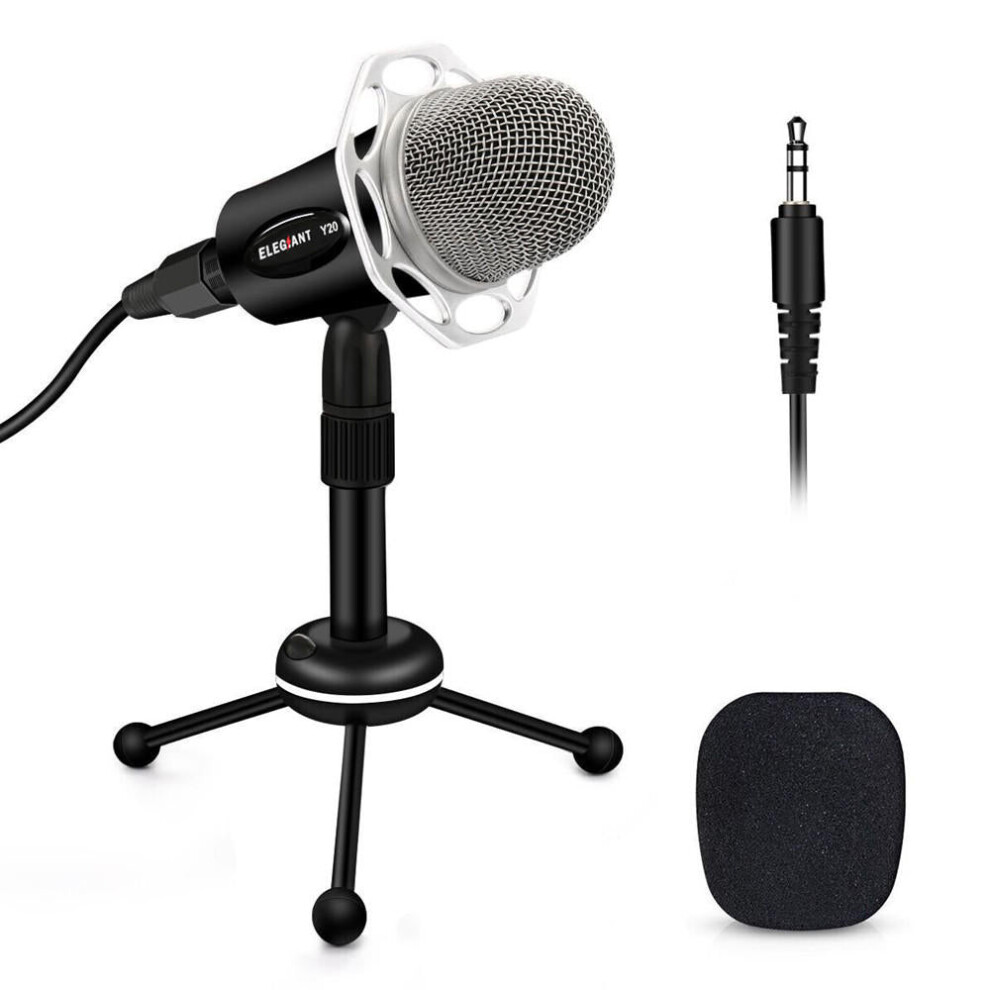 3.5mm Condenser Microphone Home Studio Portable Microphone for PC Computer Phone