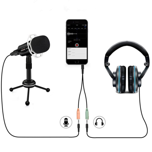 3.5mm Condenser Microphone Home Studio Portable Microphone for PC Computer Phone 2