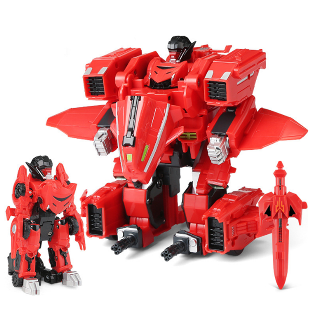 (Red) Machine Transforms British League Alloy Ejection Deformation Fitted Robot Model Indoor Toys