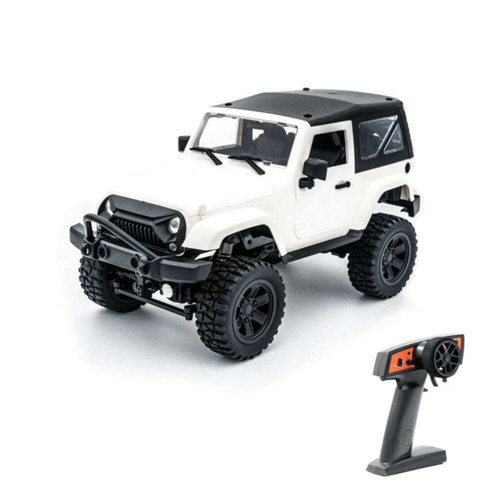 (White Hardtop) 1/14 RC Car 2.4G 4WD Off-Road RC Vehicles with LED Light Climbing RC Truck RTR Model for Jeep