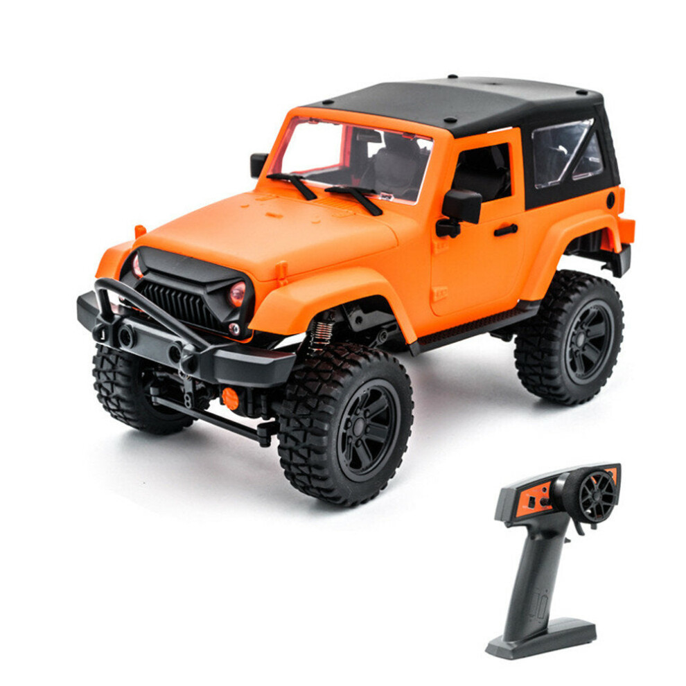 (Orange Hardtop) 1/14 RC Car 2.4G 4WD Off-Road RC Vehicles with LED Light Climbing RC Truck RTR Model for Jeep