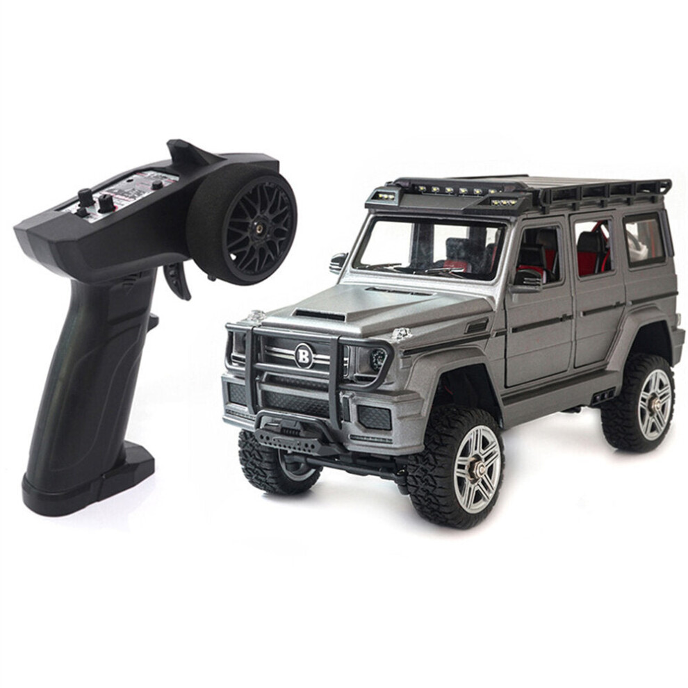 (Grey) RTR 1/24 2.4G 4WD RC Car Mini Crawler LED Light Alloy Shell Off-Road Truck Vehicle Models