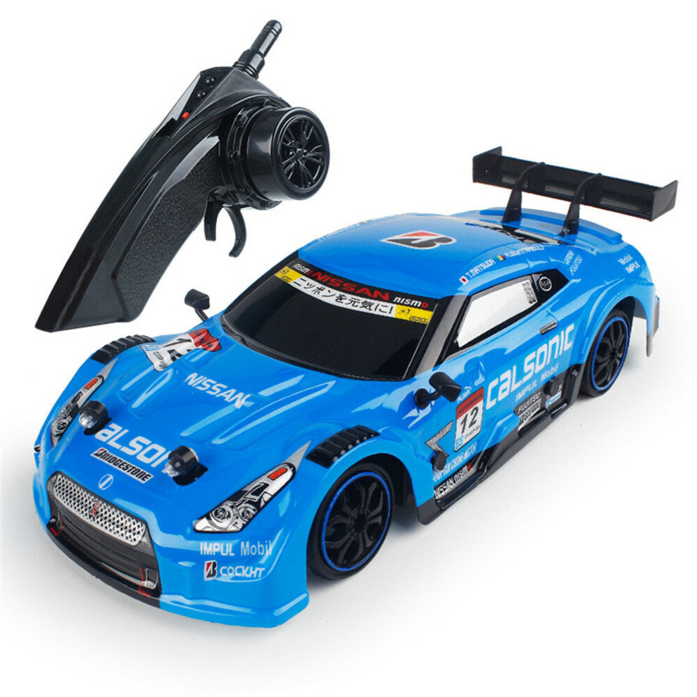 (Blue) 1/16 2.4G 4WD 28cm Drift Rc Car 28km/h With Front LED Light RTR Toy