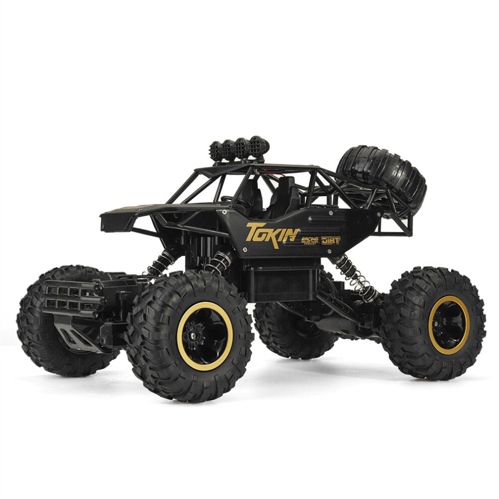 (Black) 1/12 2.4G 4WD RC Electric Car w/ LED Light Monster Truck Off-Road Climbing Truck Vehicle