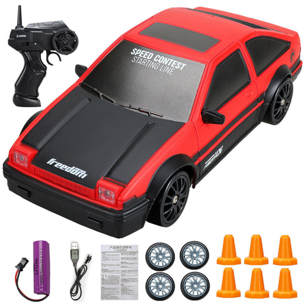 (Red) 1/24 2.4G 4WD Drift RC Car On-Road Vehicles RTR Model