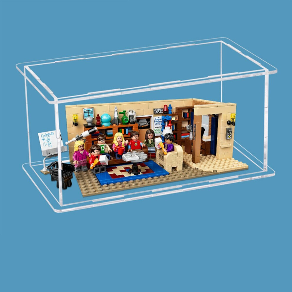 (Transparent Base) DIY Acrylic Display Case For LEGO 21302 The Big Bang Theory Bricks Toy