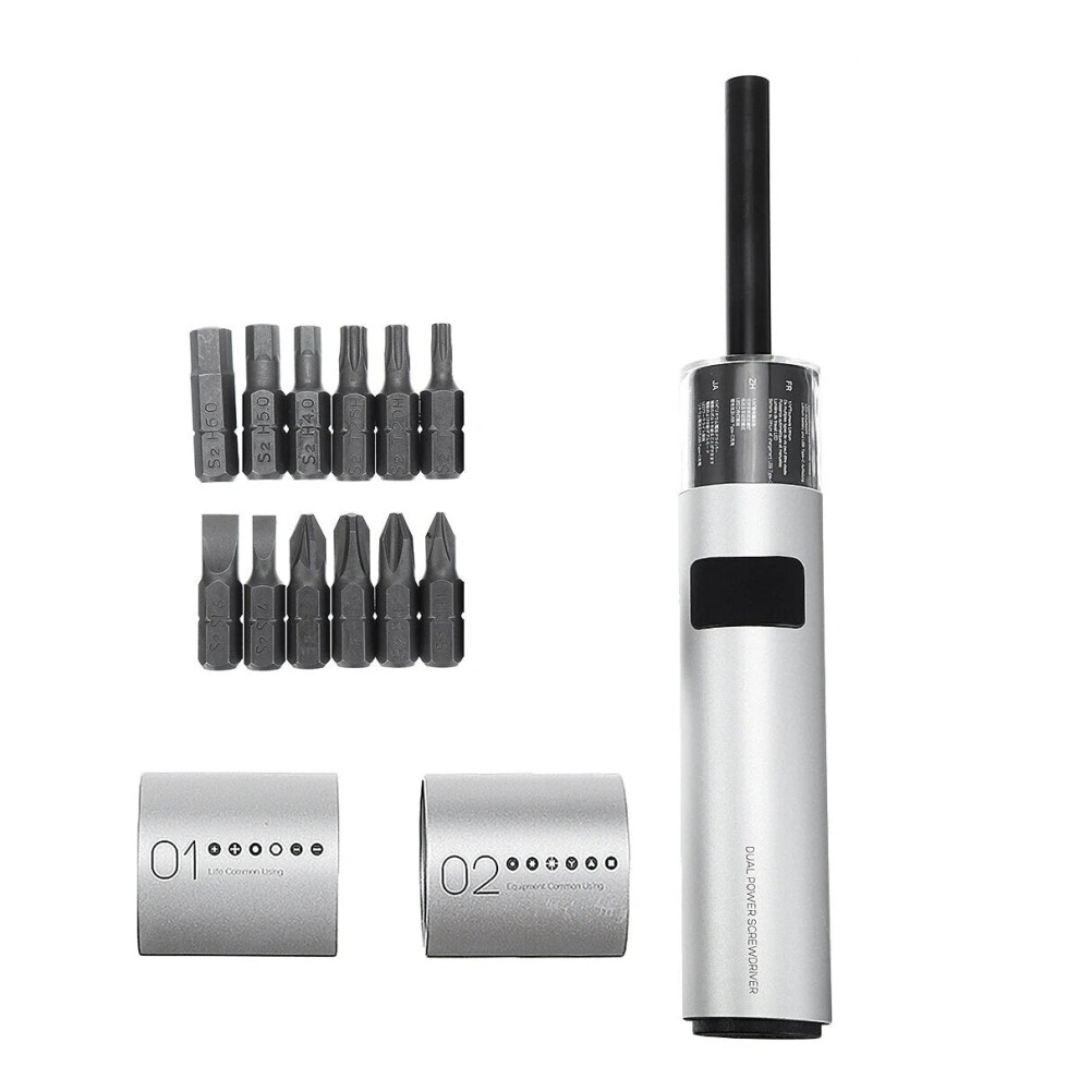 12 in 1 1300mAh Electric Screwdriver Magnetic Suction One Button Design with 3 LED Shadowless Lights
