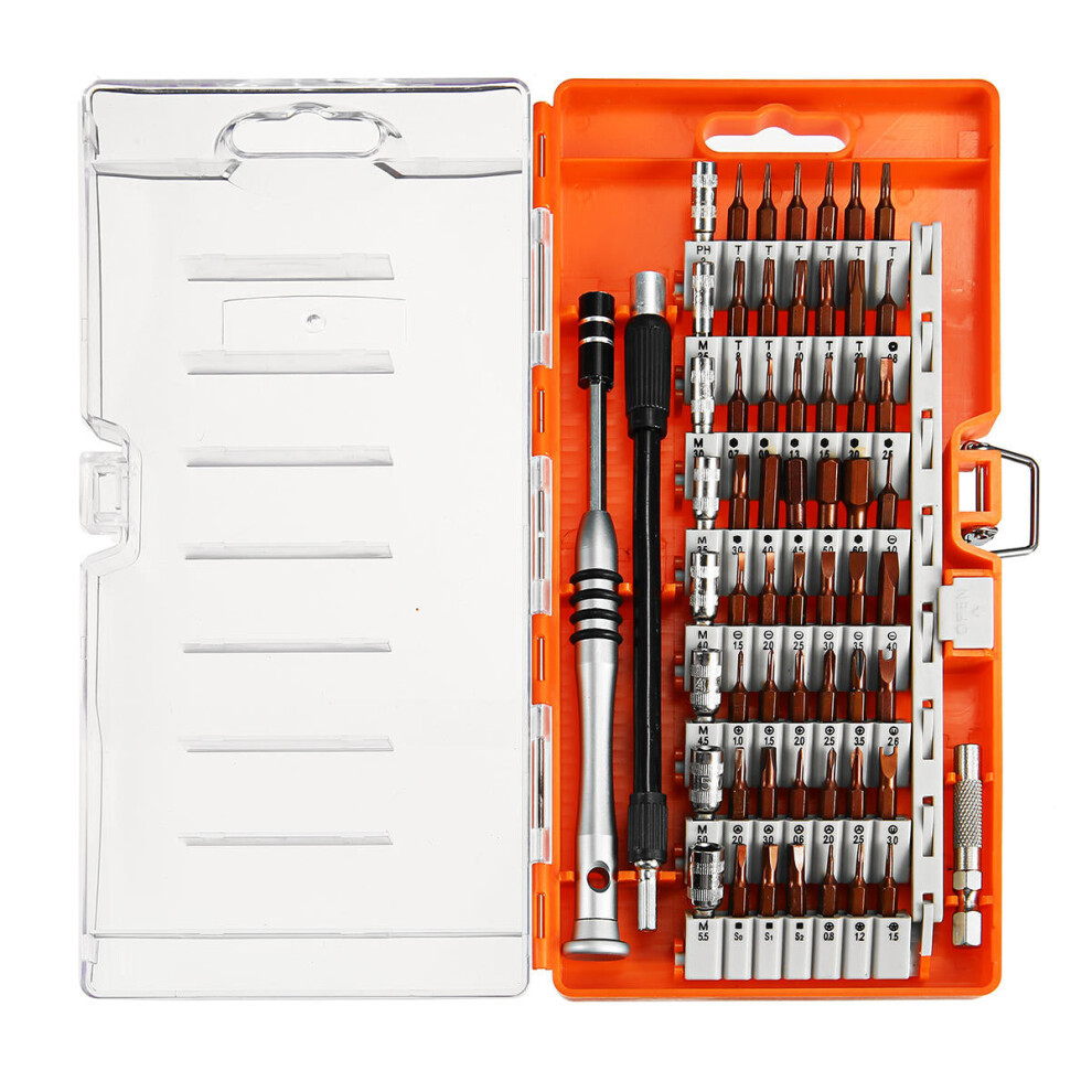 (Orange) 60 in 1 Precision Screwdrivers Set S2 Alloy Steel Magnetic Bits Professional Electronics Repair Tool Kit For Watch Phone Toy Computer