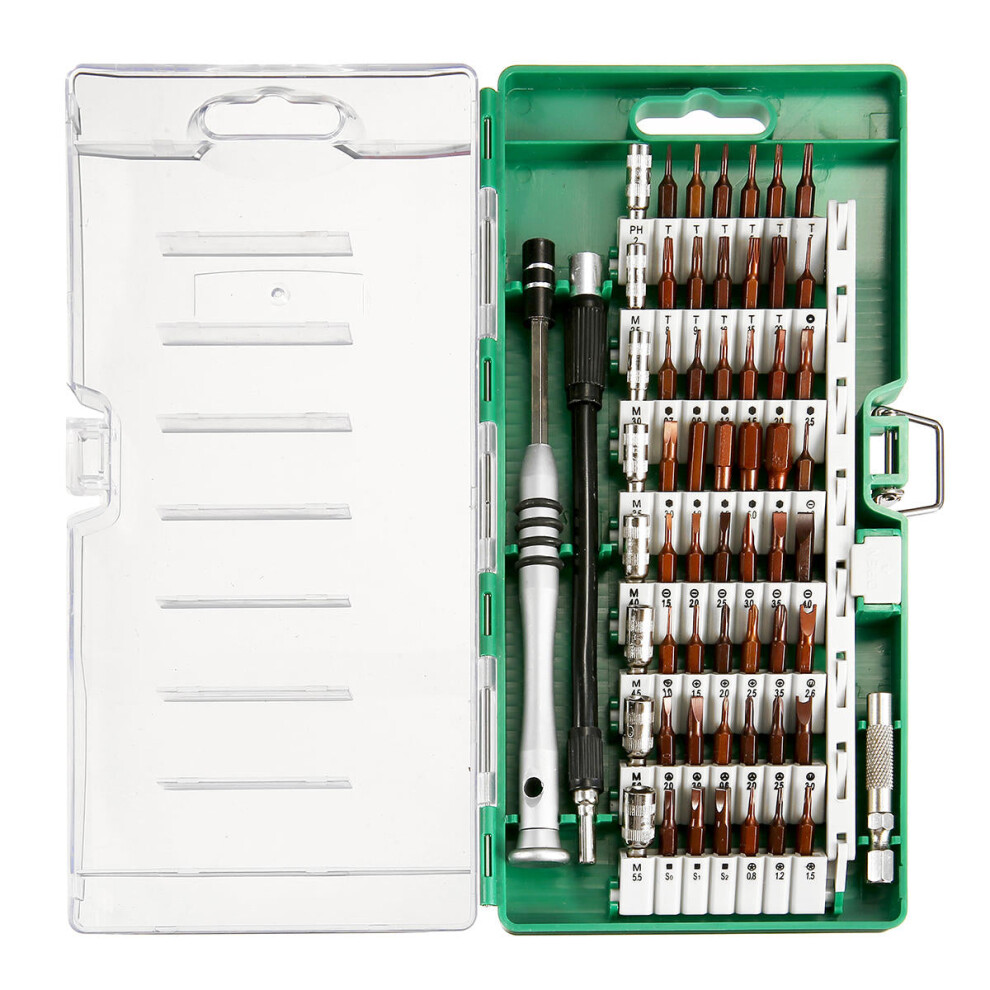 (Green) 60 in 1 Precision Screwdrivers Set S2 Alloy Steel Magnetic Bits Professional Electronics Repair Tool Kit For Watch Phone Toy Computer