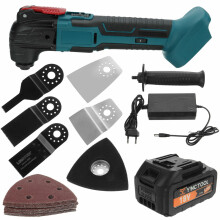 (One Battery, EU Plug) 88VF Electric Oscillating Saw Cordless Woodworking Shovel Cutting Trimming Machine W/ None/1/2 Battery