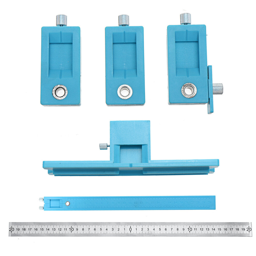 (S) Hole Punch Locator Jig Tool Drill Guide Drawer Cabinet Hardware Dowel Woodworking Ruler