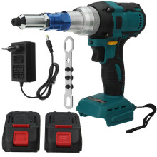 (Two Batteries) 88VF Brushless Rivet Riveter Guns Automatic Blind Riveter Fit Makita 18V