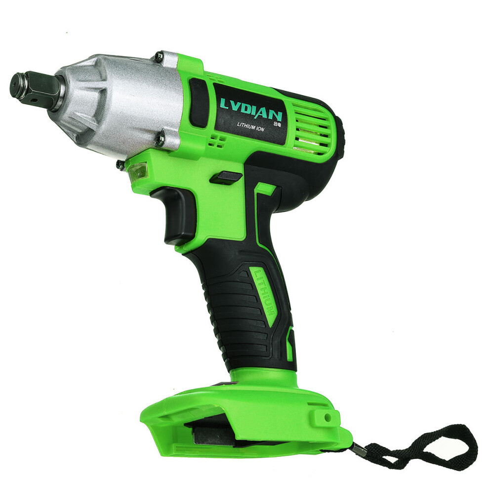 (Green) 500 N.m Cordless Electric Impact Wrench with LED lights For DIY Home Building Engineering Car Repairing