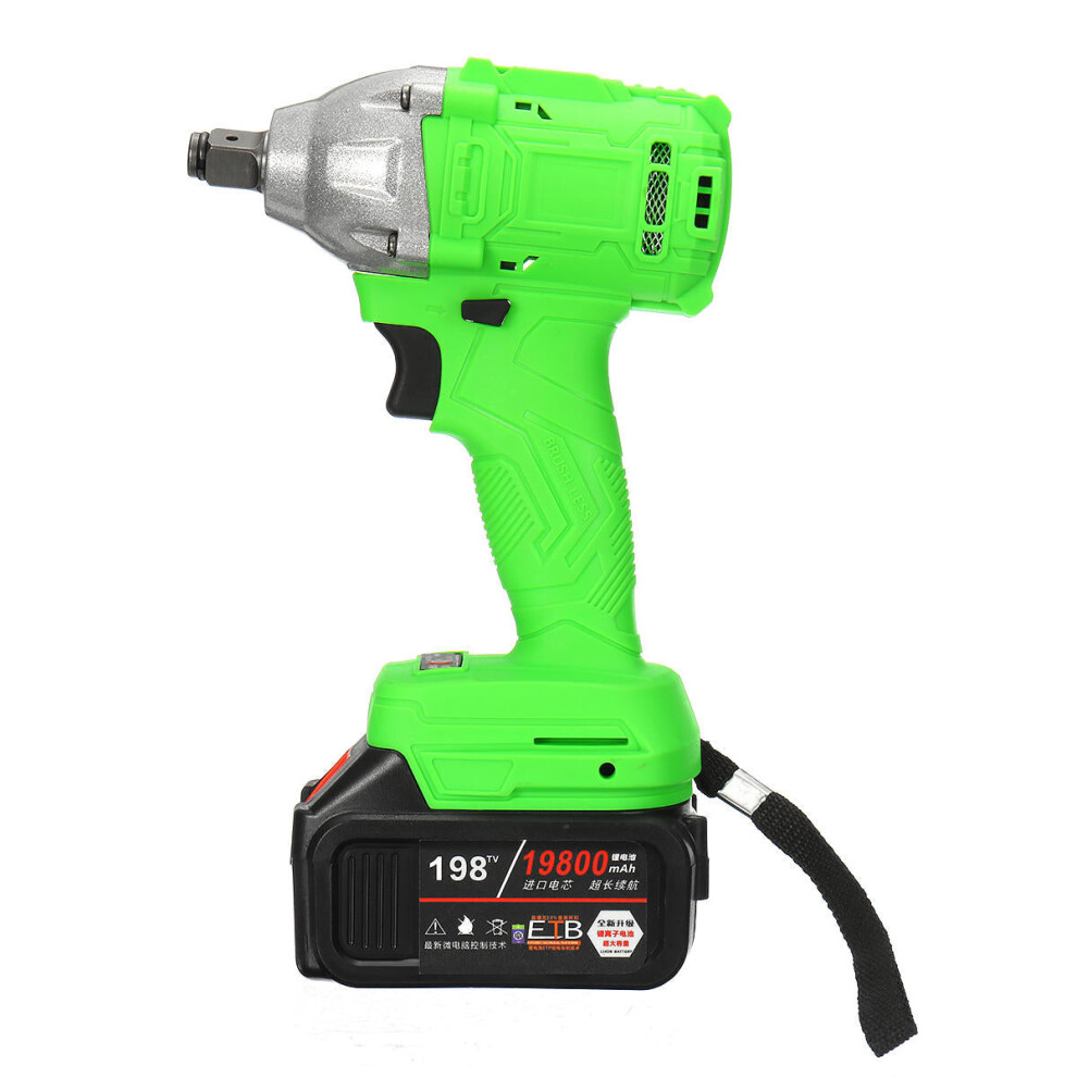 (EU Plug) 520Nm 198TV 19800mAh Electric Cordless Impact Wrench Driver Tool 1/2" Ratchet Drive Sockets-image-OPC-PFKBCDY-NEW