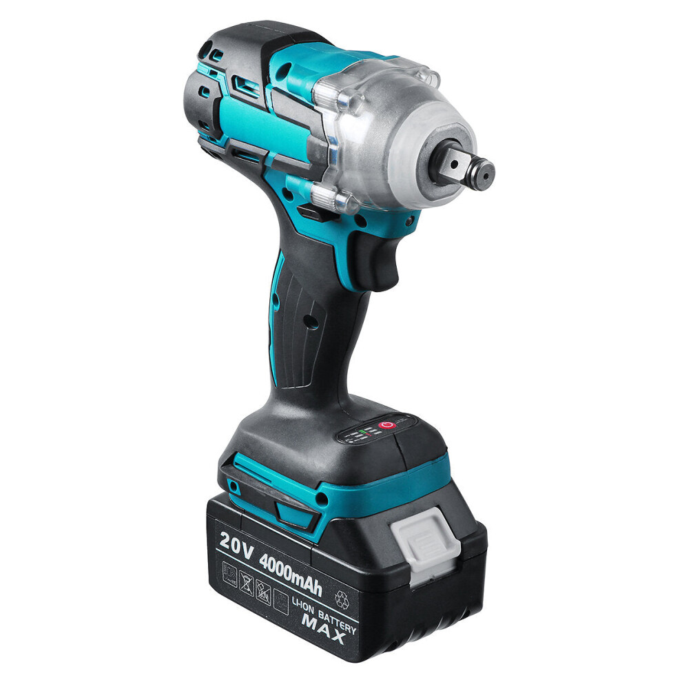 (US Plug) 100-240V 20V 520N.m 4000RPM Brushless Electric Impact Wrench Cordless 1/2" Power Tool For Makita Battery