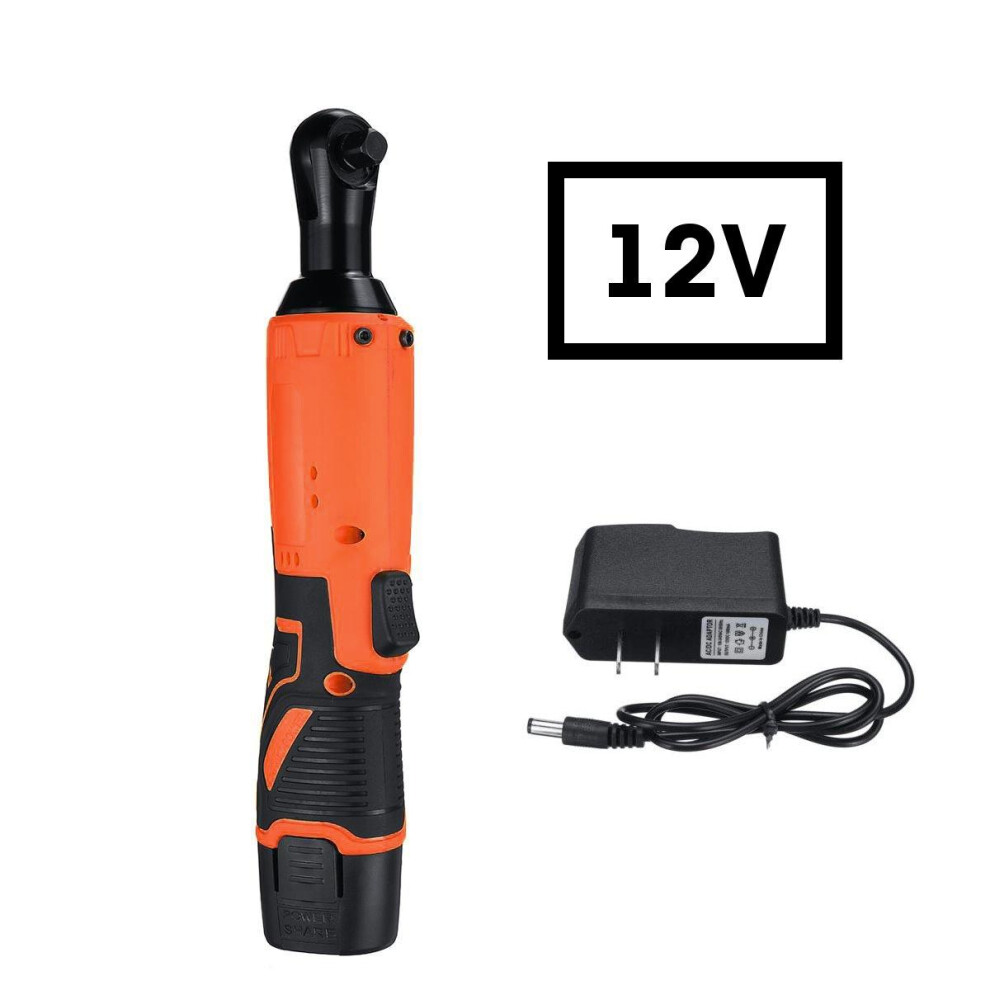 (12V) Cordless 3/8Inch Electric Ratchet Wrench Set Right Angle Wrench Power Ratchet Tool W/ 1Pcs Lithium-Ion Battery 1138392126332