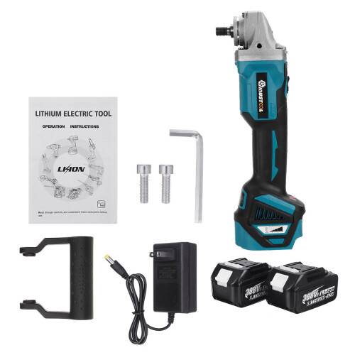 (Two Batteries, EU Plug) 1600W 6 Gears Controllable Speed Polishing Machine 2