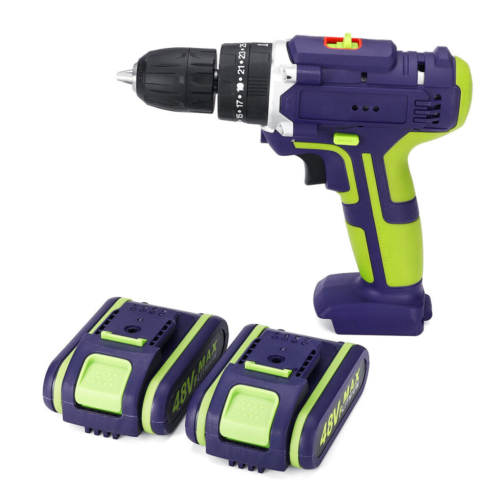 (EU Plug) 100-240V 50Nm 3 In 1 Electric Hammer Drill Cordless Drill Double Speed Power Drills