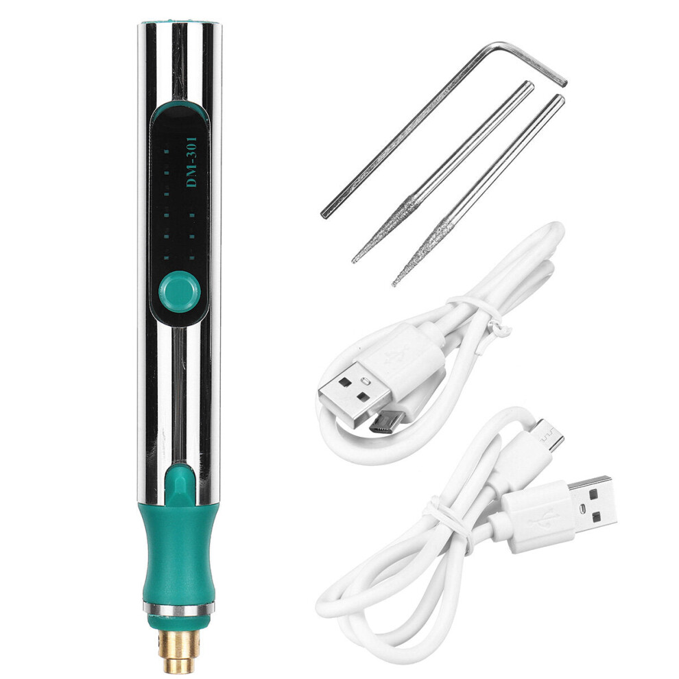 (Electroplated) 25000RPM Portable Mini Electric Grinder 3 Gears Carving Rotary Pen Drill Engraving Grinding Tool