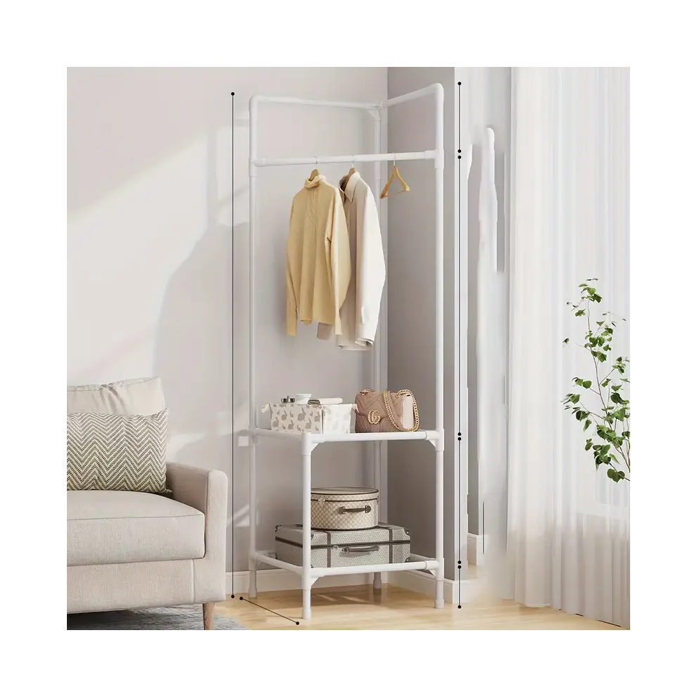 (White ) Floor Standing Clothes and Hat Organizer for Home