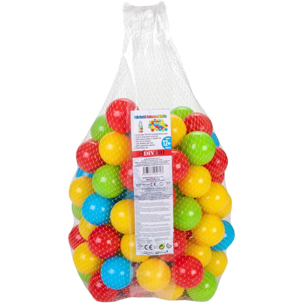 (4 Color Muilticolor Balls, 100 PC) Soft Plastic Mini Play Balls for babies and toddlers