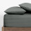 (Extra Deep King Fitted Sheet, Charcoal Bed Sheet 40cm Stripe Pattern) 40cm Stripe Fitted Bed Sheets Single Double King 1
