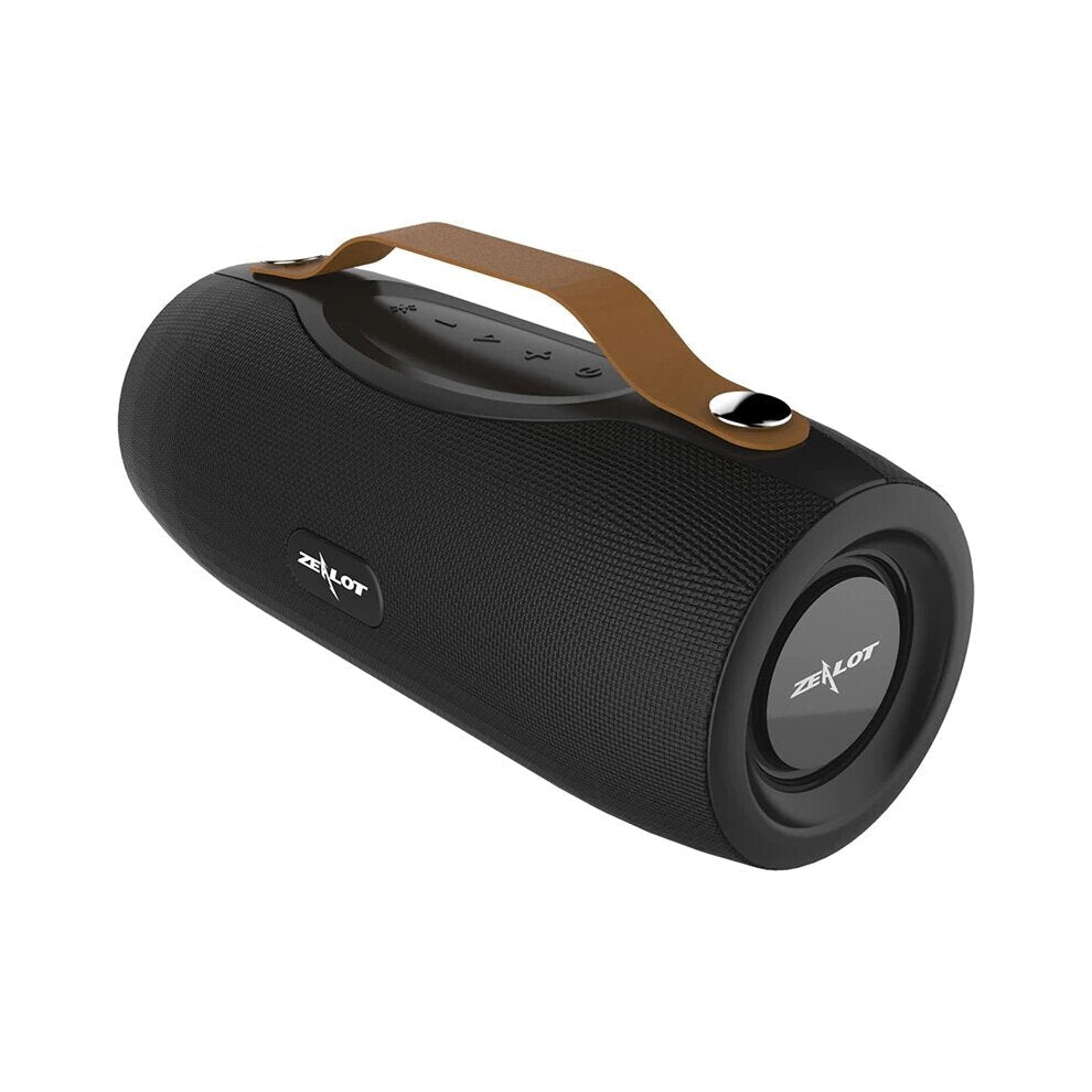 (Black) Bluetooth Speaker FM Radio Wireless Portable Speaker Boombox with Flashlight Support TWS TF AUX USB Flash Drive