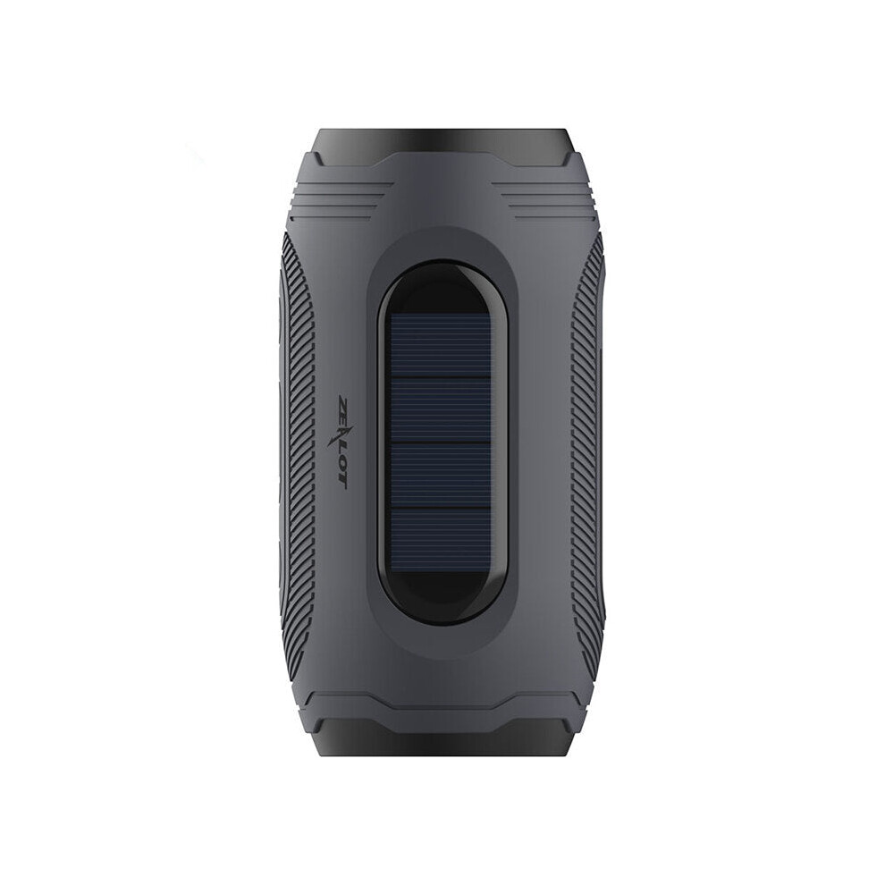 (Black) Wireless Bluetooth Speaker Solar Charging Flashlight Outdoor Ipx5 Waterproof Stereo Sound Rechargeable Battery With Microphone Black 6112212093740