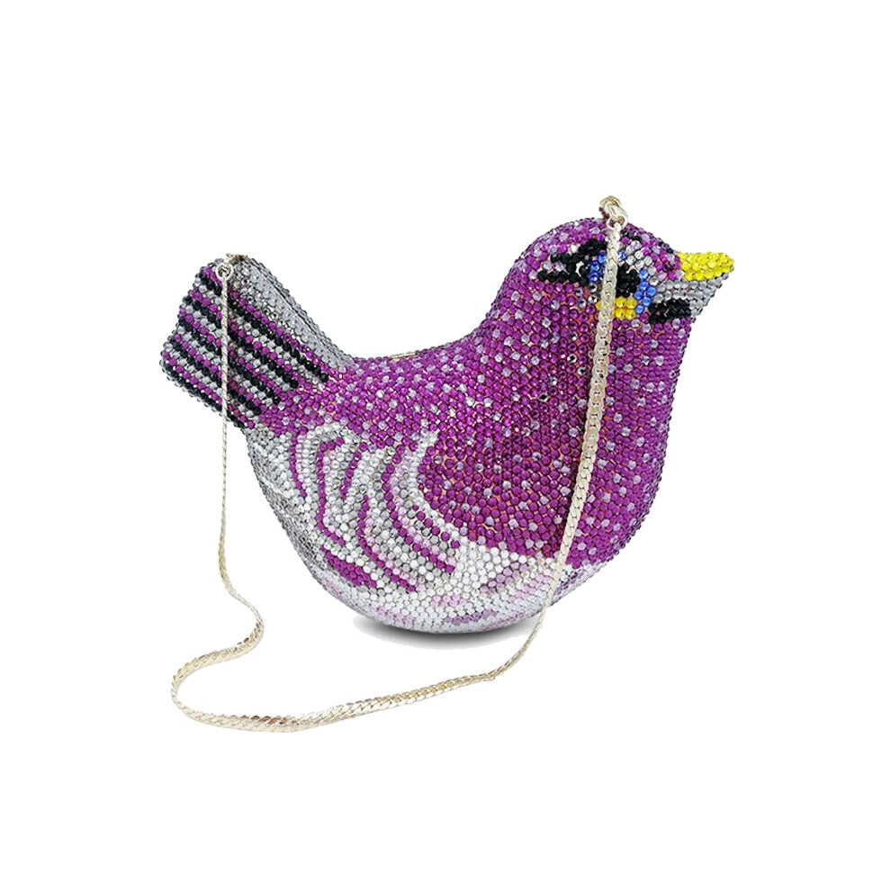 Fashion Animal Bird Women Luxury Crystal Bag Wedding Clutch Purse Rhinestone Evening Bag Clutch Handbag Lavender Party handbag