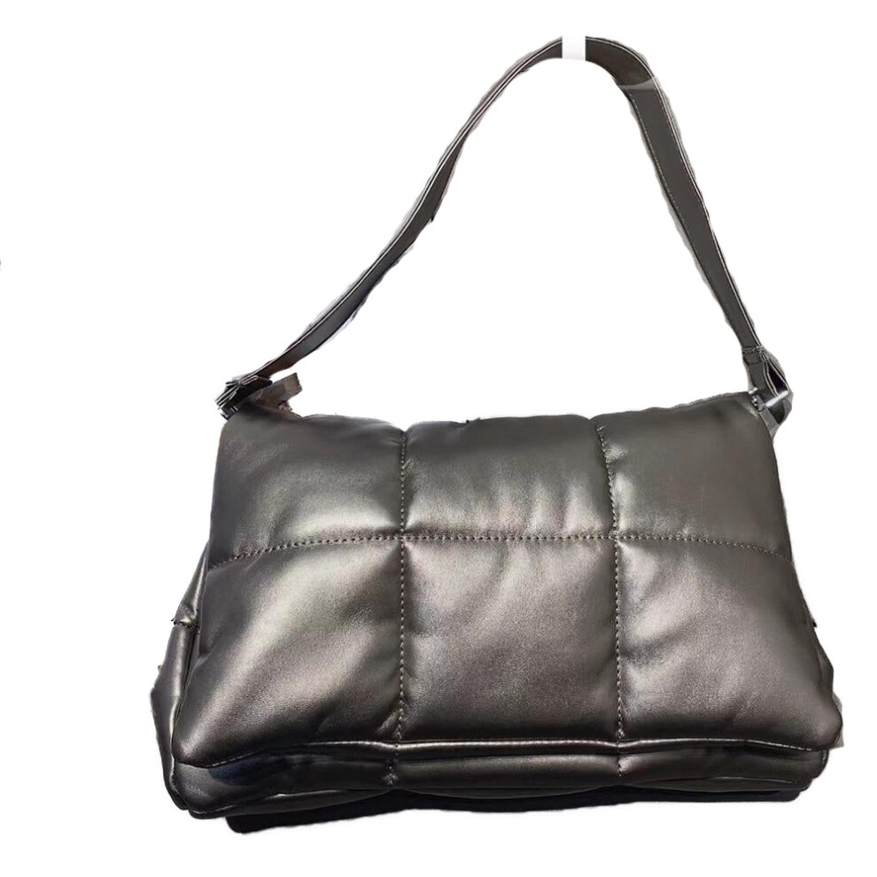 (Tan) Simple Design Quilted Leather Sling Shoulder Bags Large Square Square Women Clutch Handbags and Purse