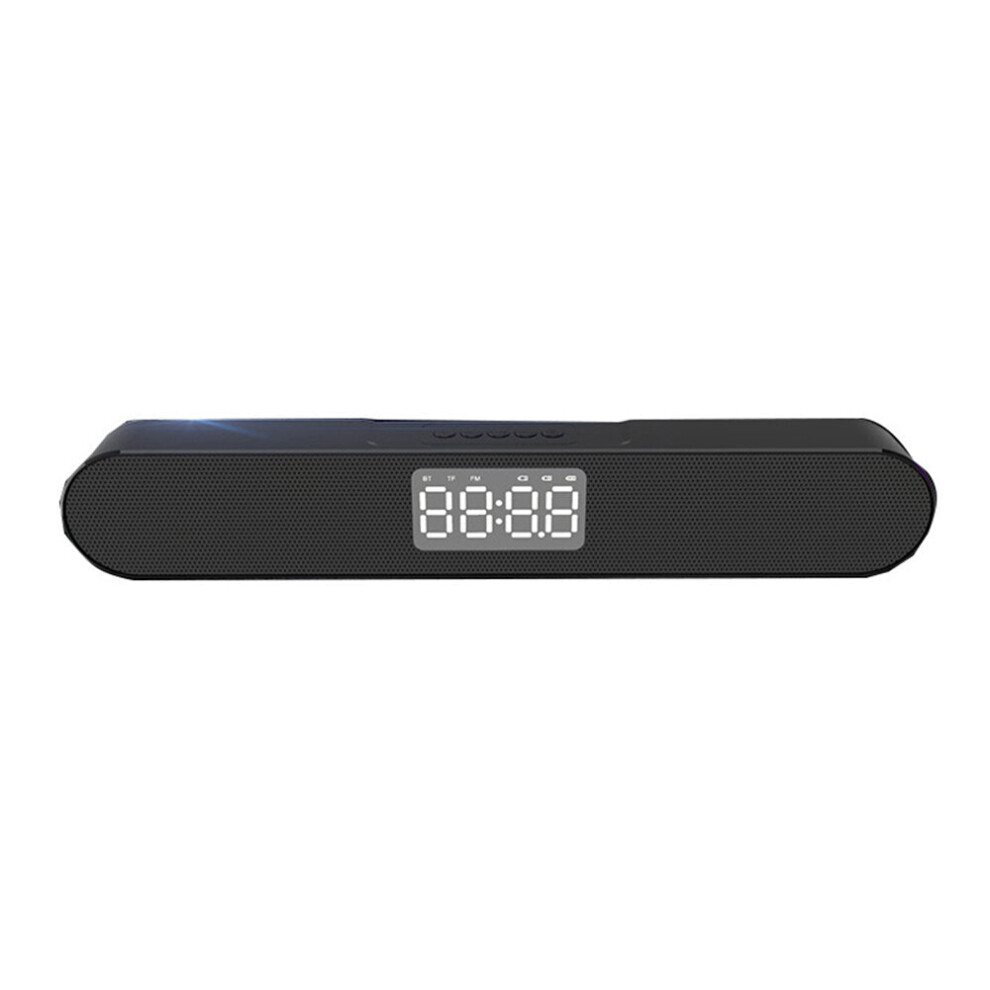 Wireless Bluetooth Speaker Double Units 3D Sound LED Display Alarm Clock FM Radio Soundbar Desktop Speaker AUX TF Card for Phone Laptop